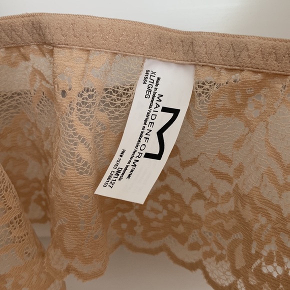 NWOT Women’s Maidenform Nude Lace Bra Bralette XL - Picture 2 of 3